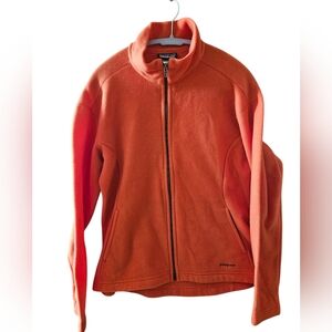 Patagonia Orange Fleece Polyester Sweater Full Zip Womens Large CL0042
